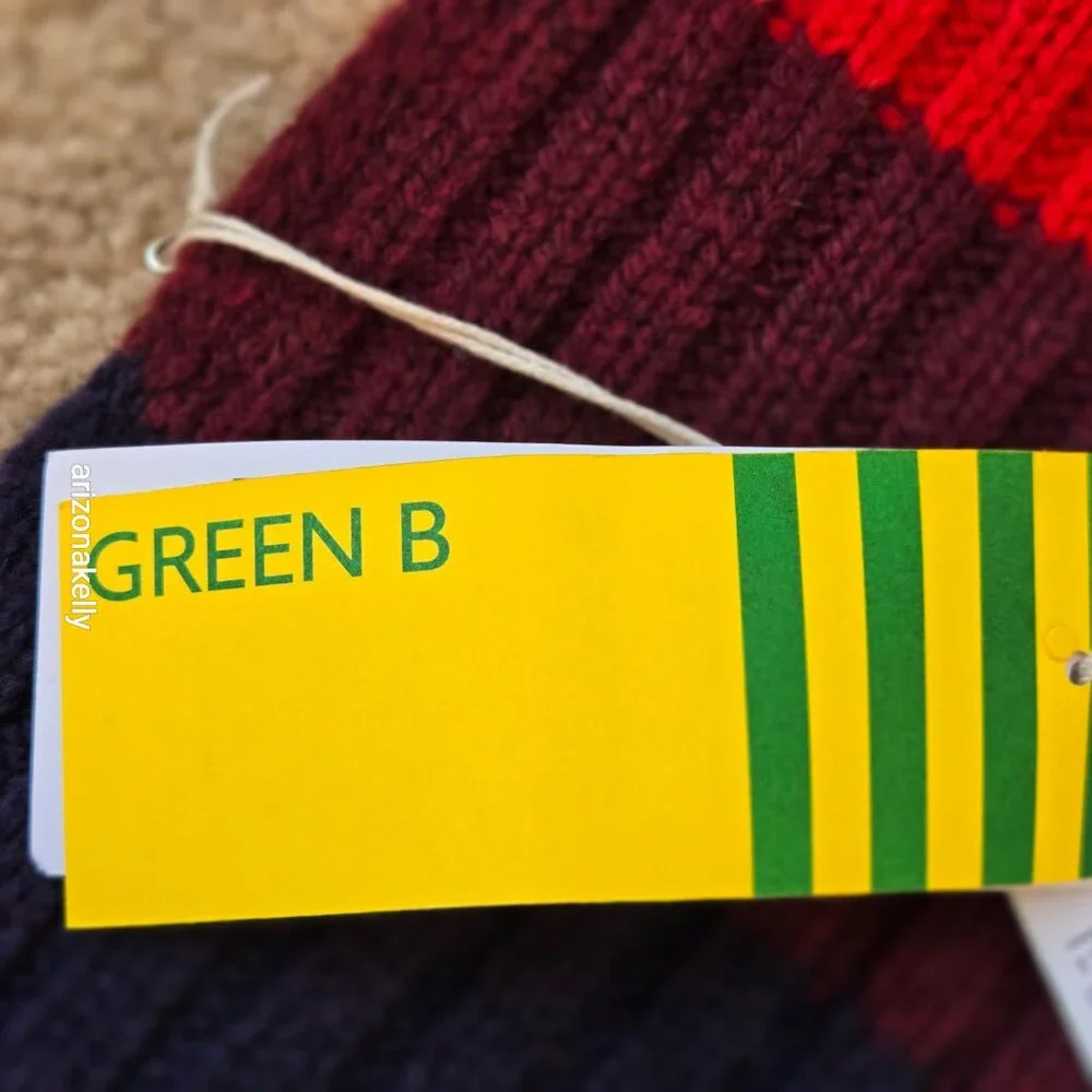 NWT Benetton Wool Stripe Colorblock Scarf Colorful